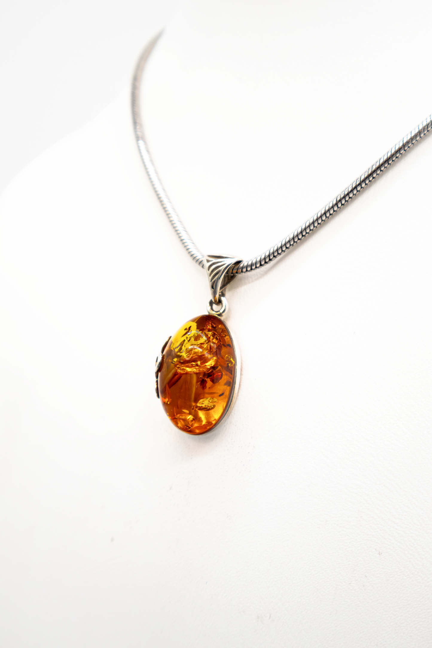 Bernstein Unikat Klassischer Anhänger Silber