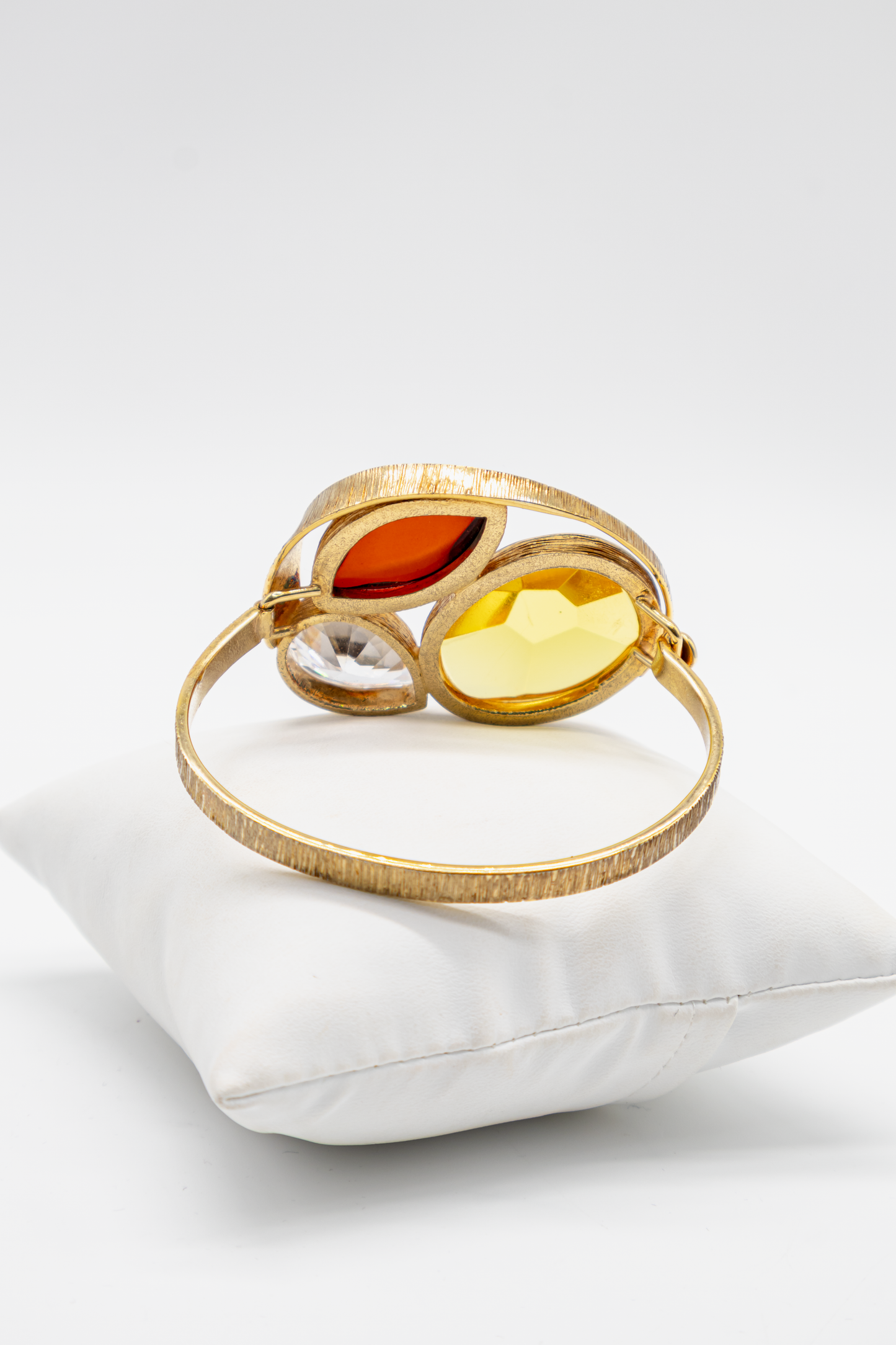 Luxus-Armspange: Echter Bernstein & Zirkonia, 24k doppelt vergoldet