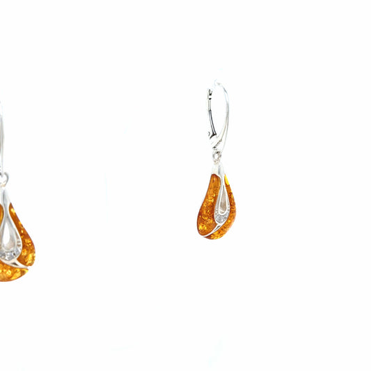 Bernstein-Schmuck: Elegante Ohrhänger in Tropfenform