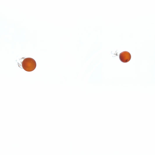 Boucles d’oreilles minimalistes en ambre – Ambre naturel mat
