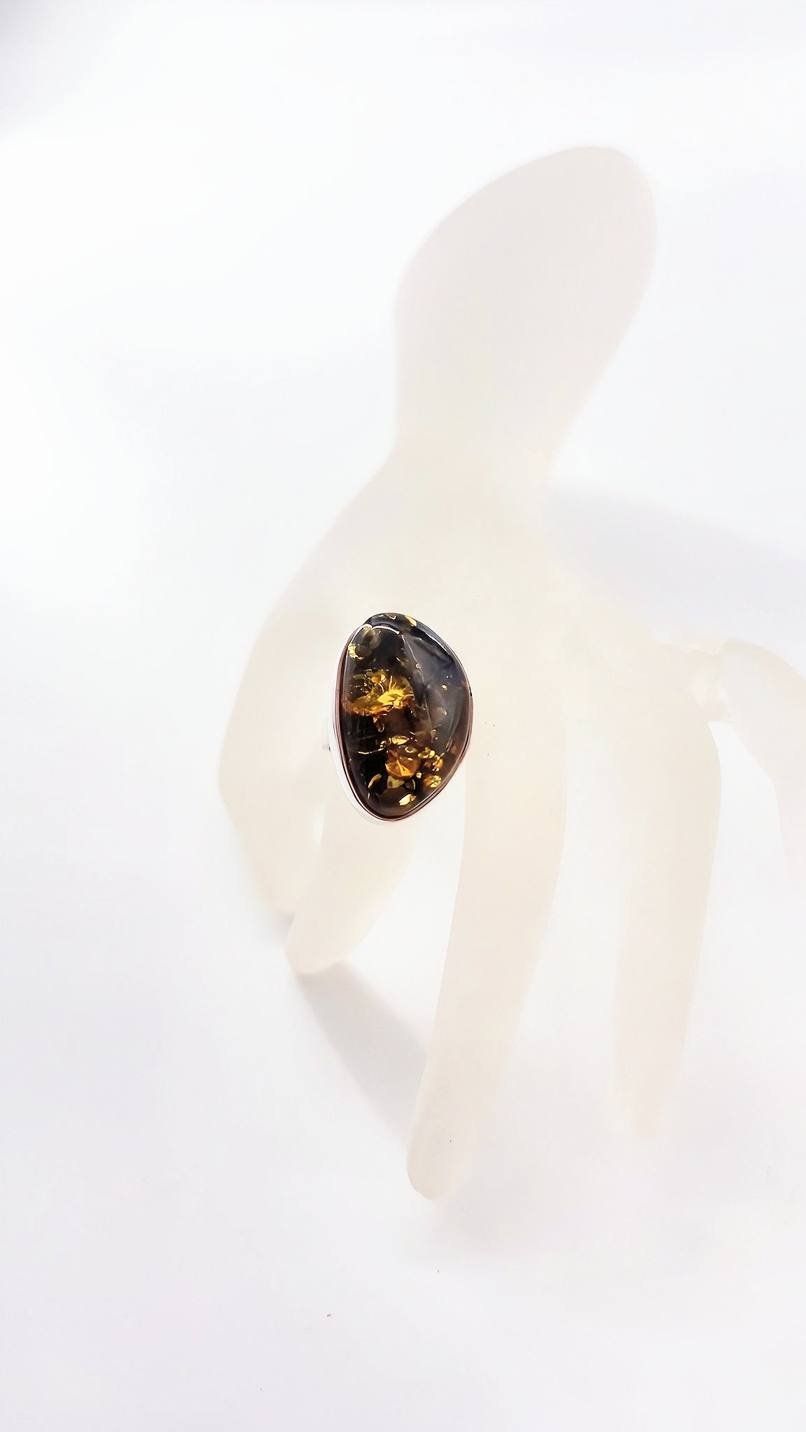 Statement ring made of natural amber