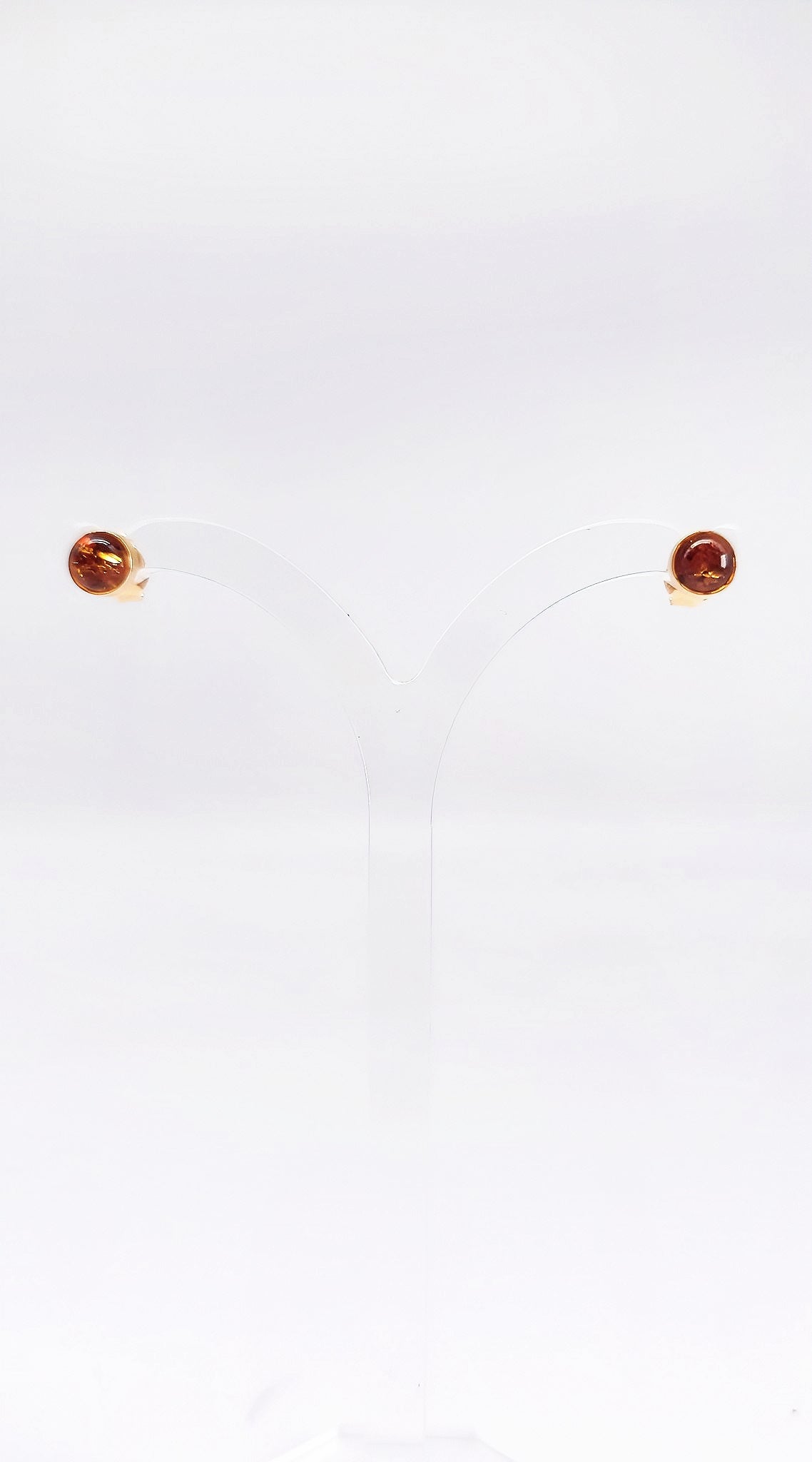 Edle Bernstein-Ohrstecker aus vergoldetem 925er Silber