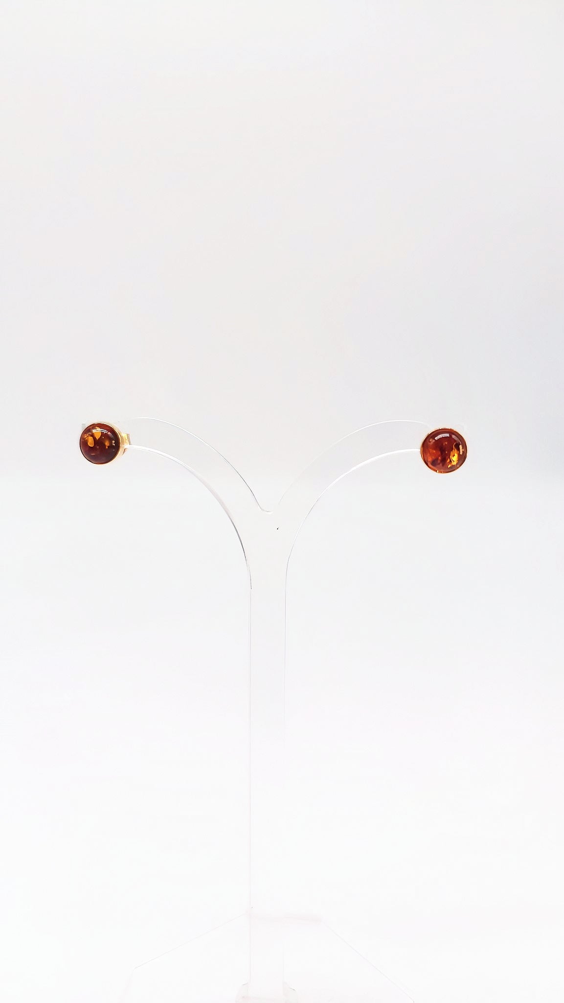 Klassische Bernstein-Ohrstecker für Kinder – Vergoldetes Design