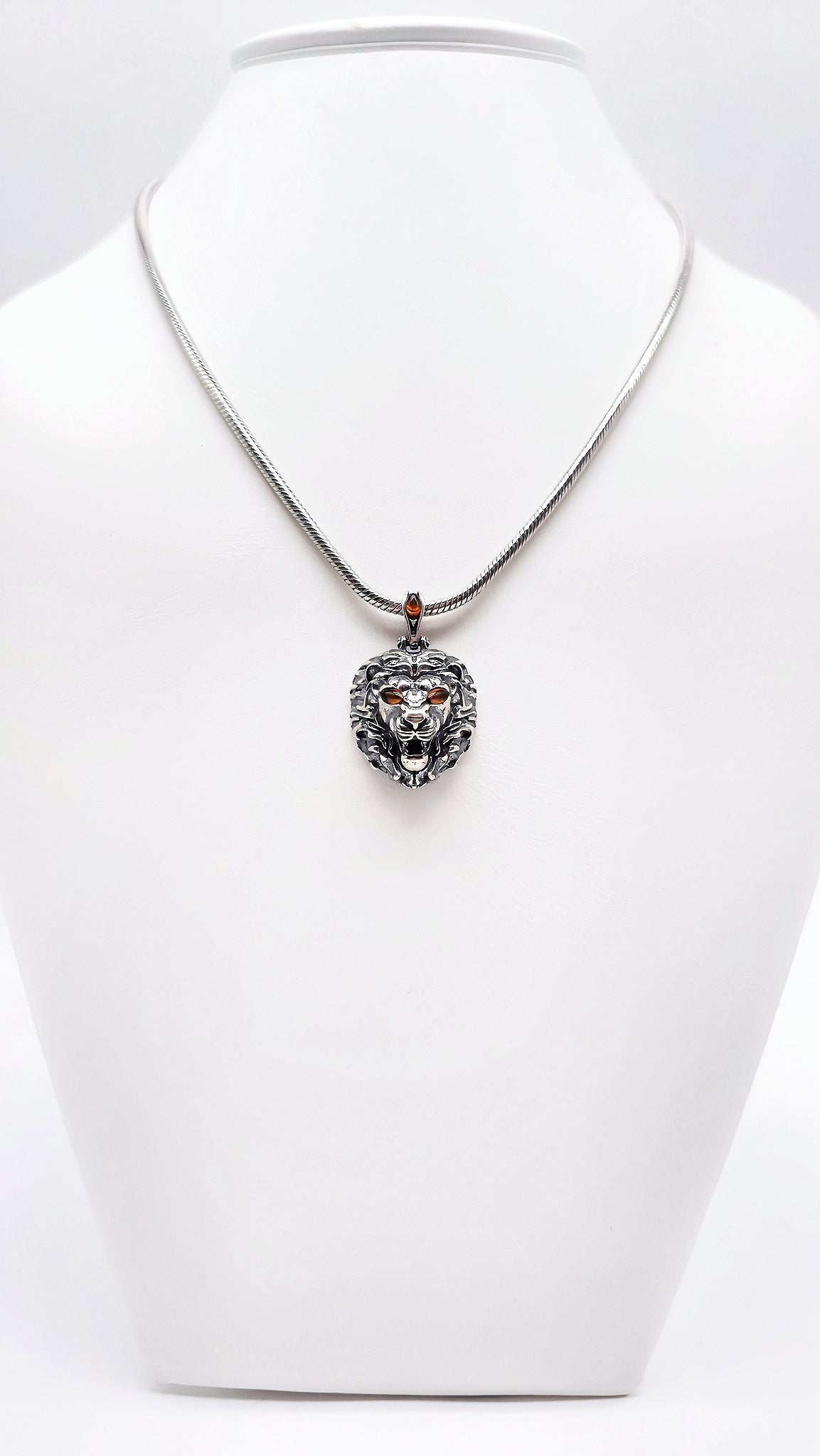 Leeuw Sterrenbeeld Horoscoophanger – 925 Zilver & Barnsteen