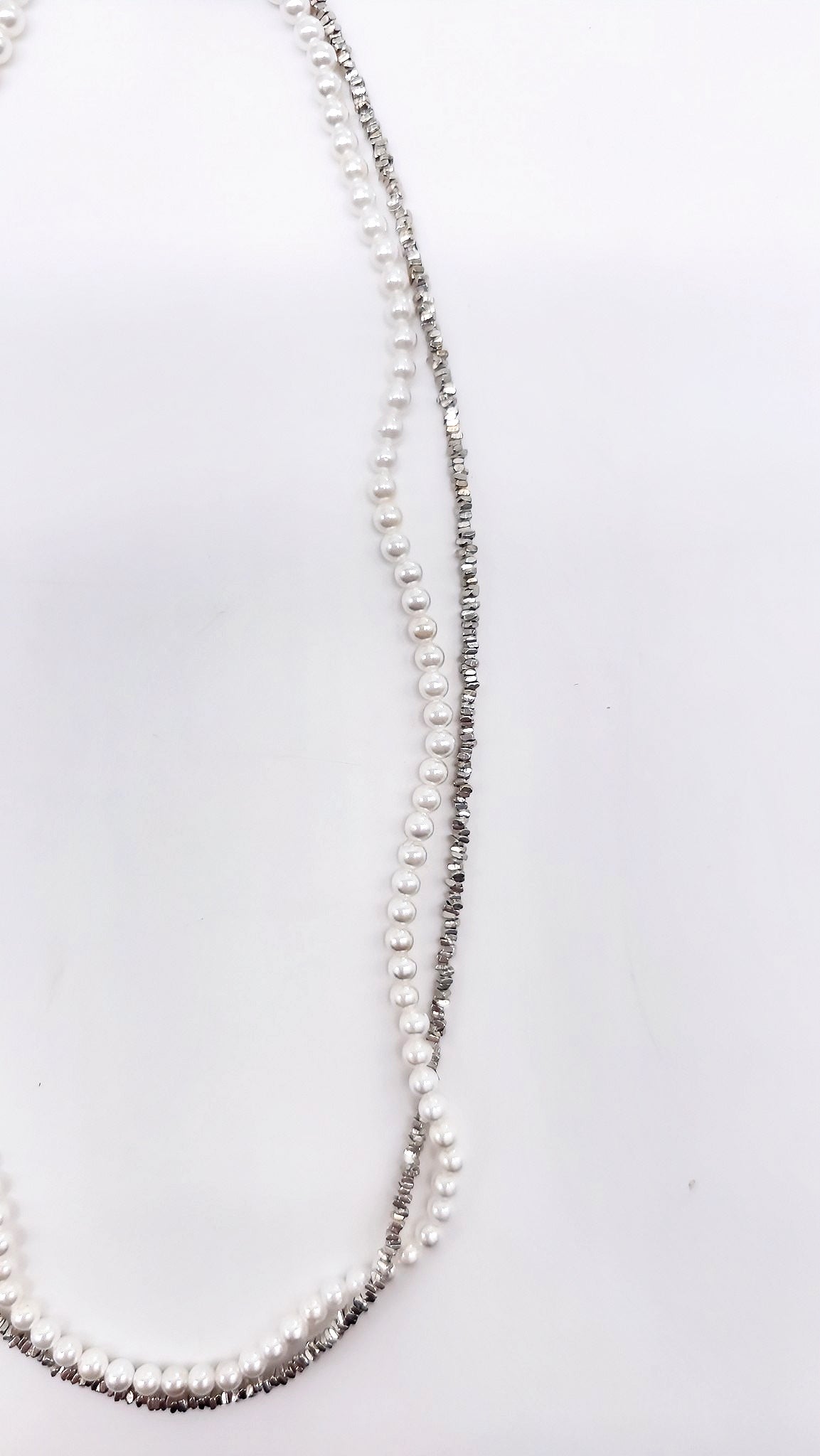 Luxuriöse Doppel-Kette – 925 Silber & Süßwasserzuchtperlen