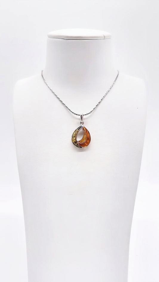 Women's necklace with genuine amber & silver – pure nature