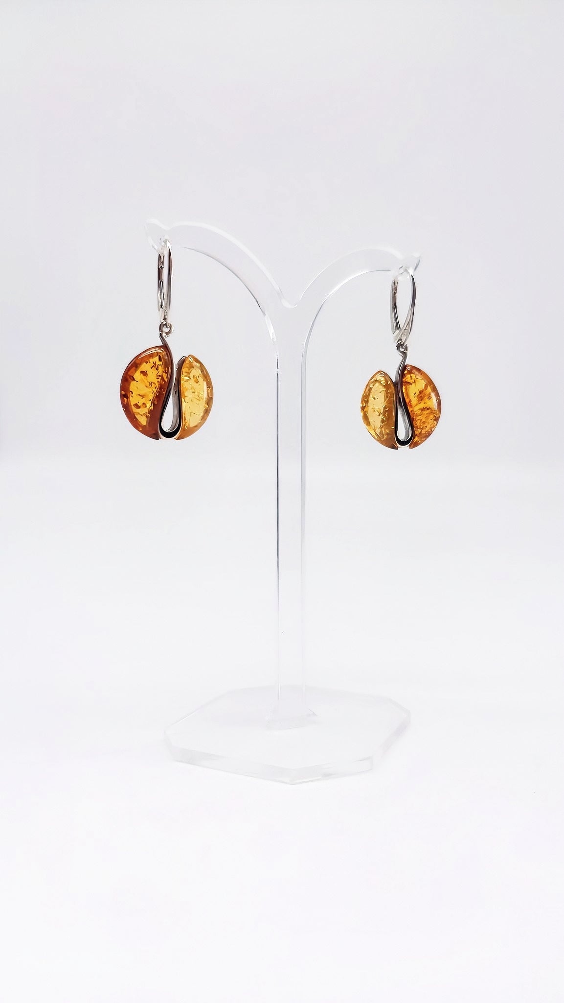 Runde Bernstein-Schmuck für Damen elegante Ohrringe