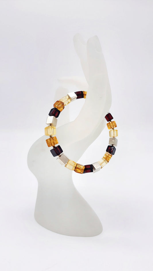 Golden brown amber bracelet – stylish & unique
