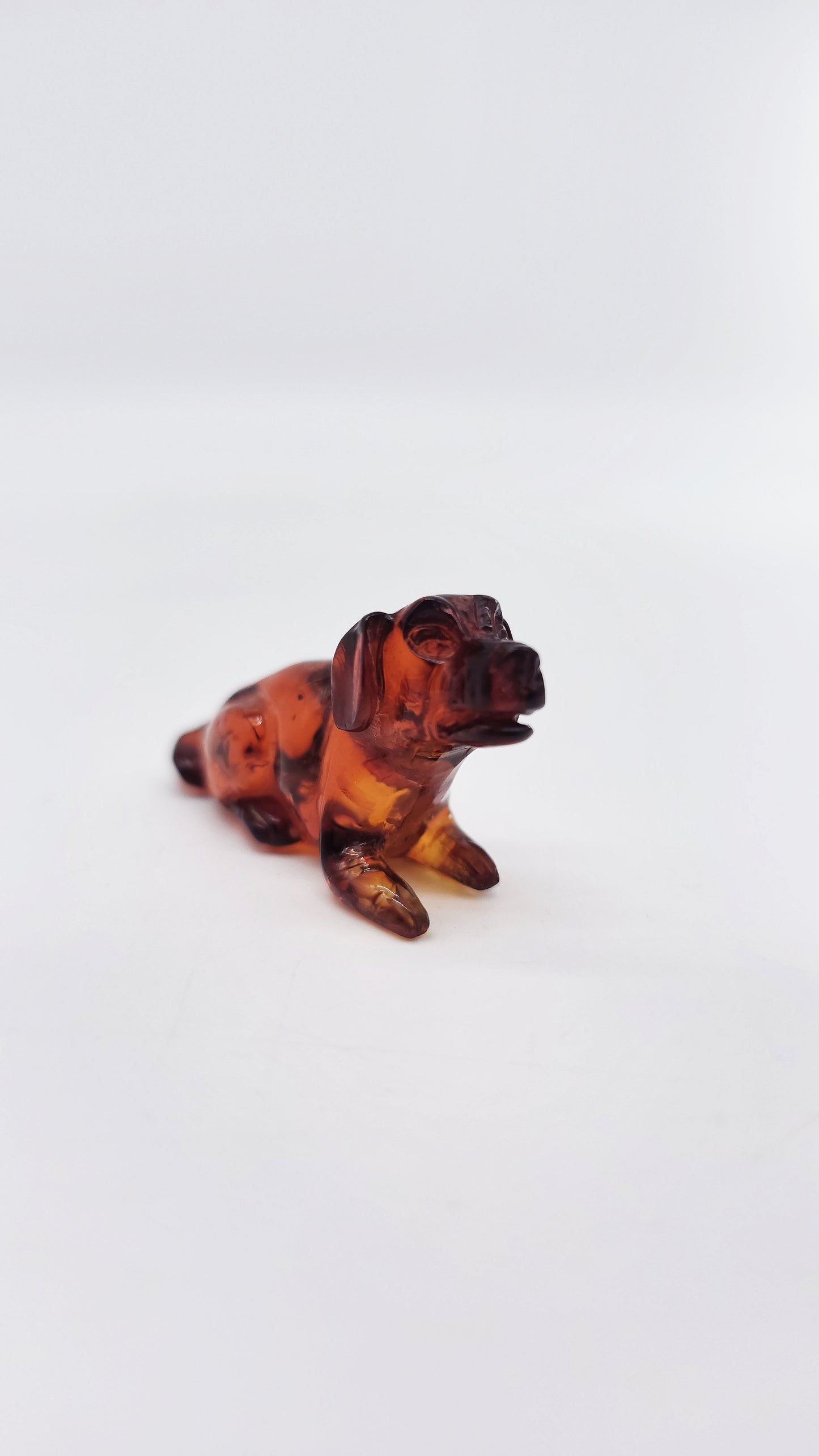 Loving companion: dog made of natural amber