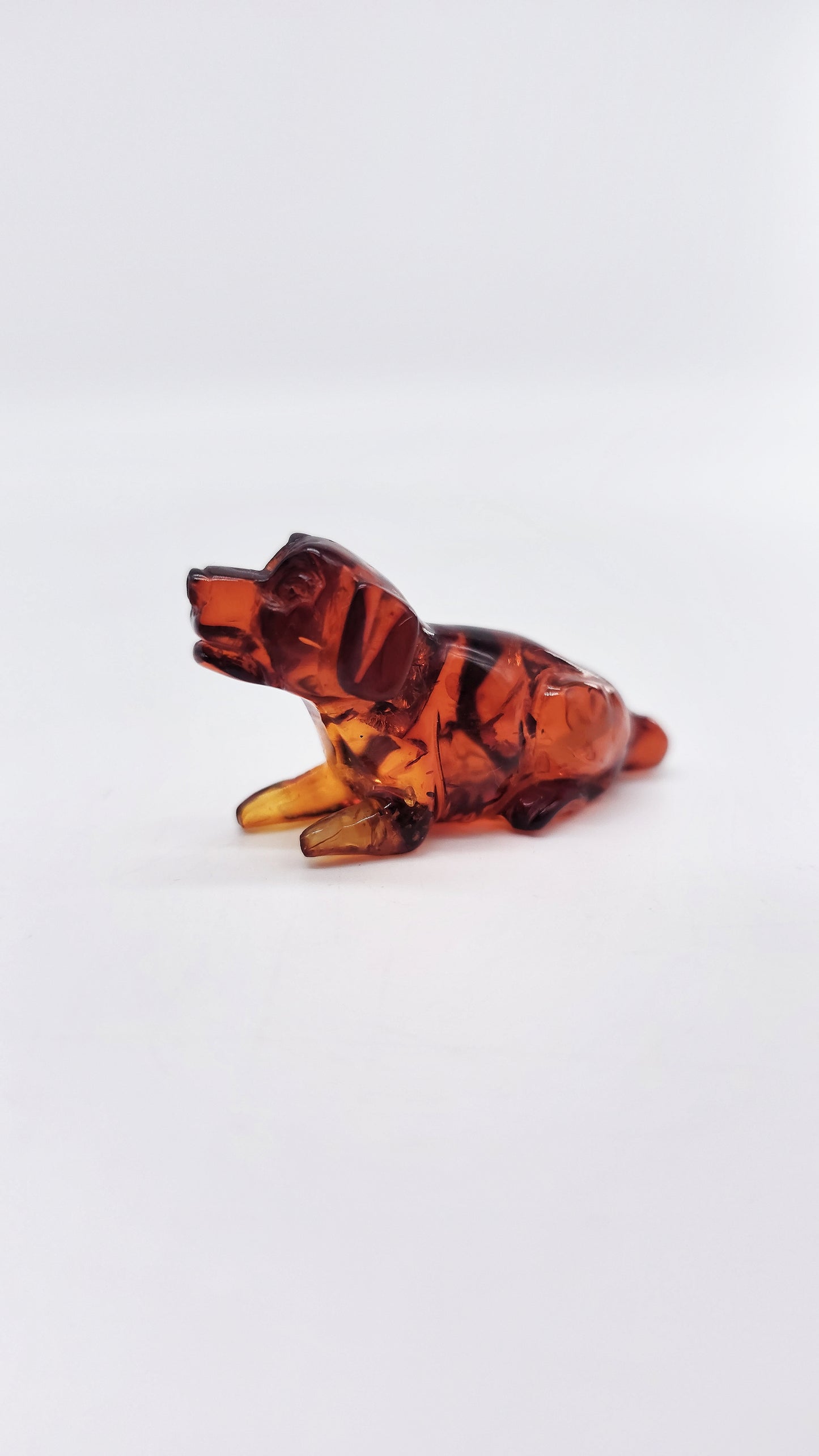 Loving companion: dog made of natural amber