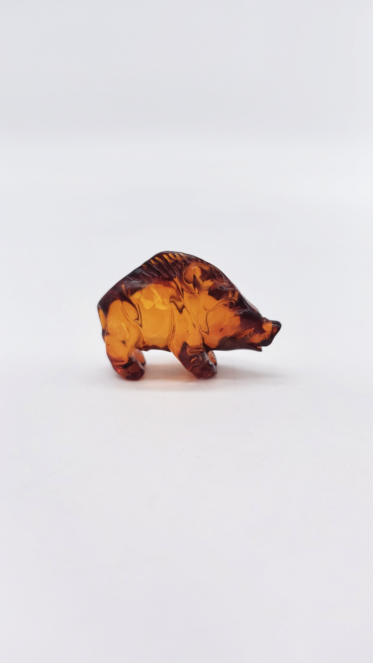 Wild boar figurine made of amber – gift for warriors