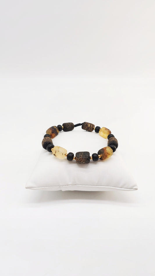 Rustic amber bracelet – for women & men