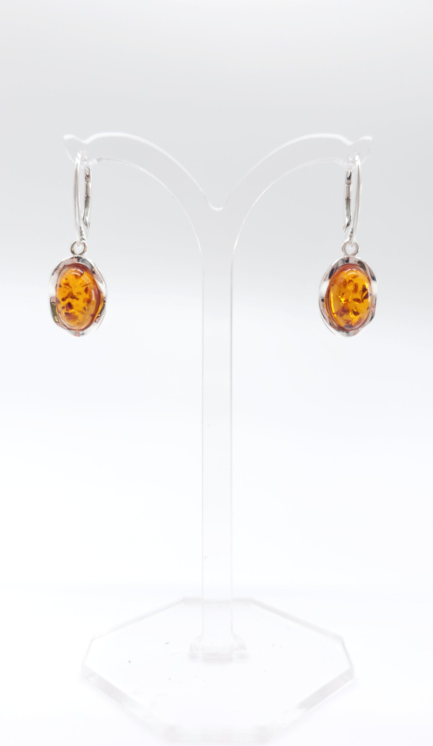 Amber earrings 925 silver for women