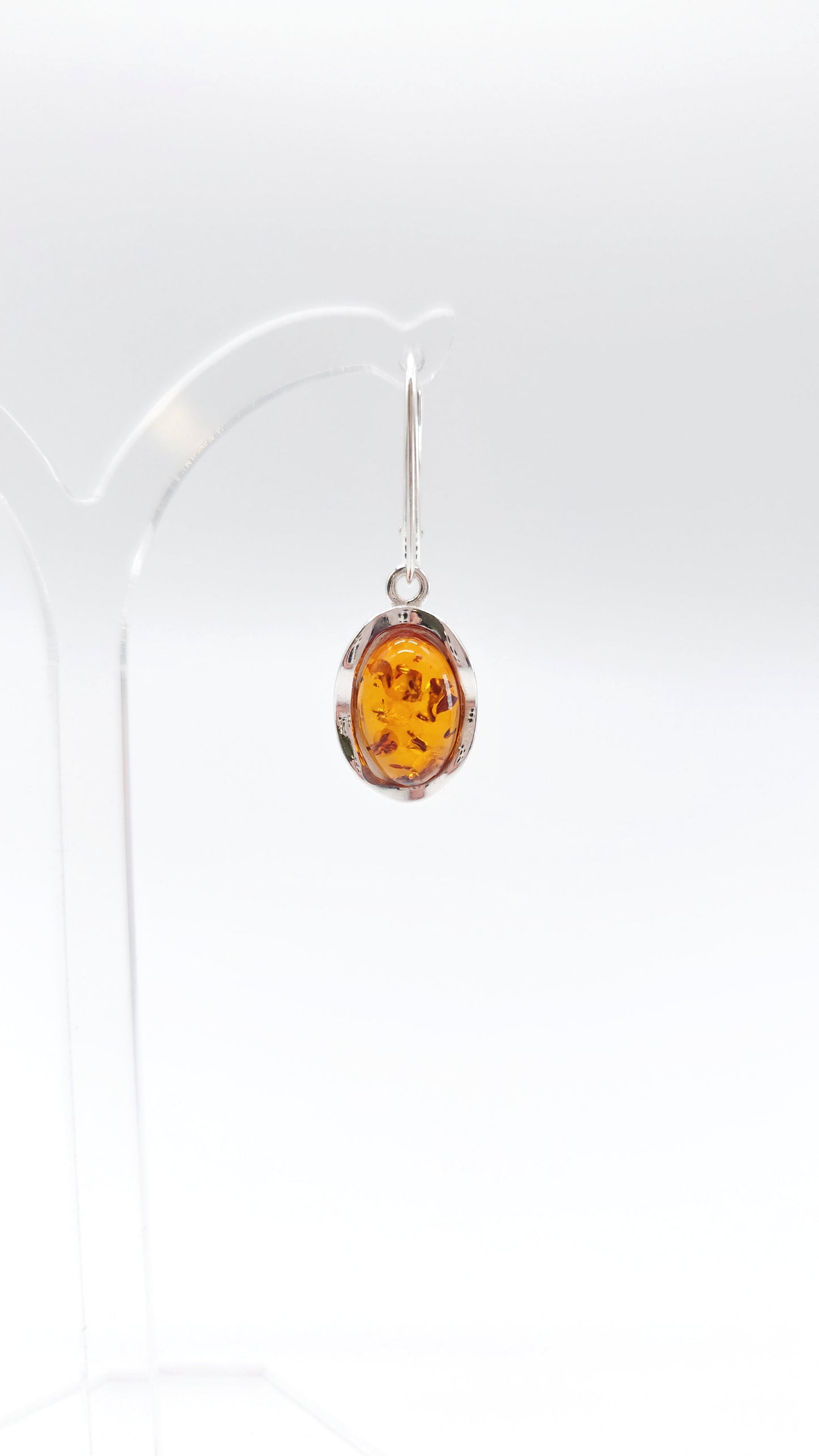 Amber earrings 925 silver for women