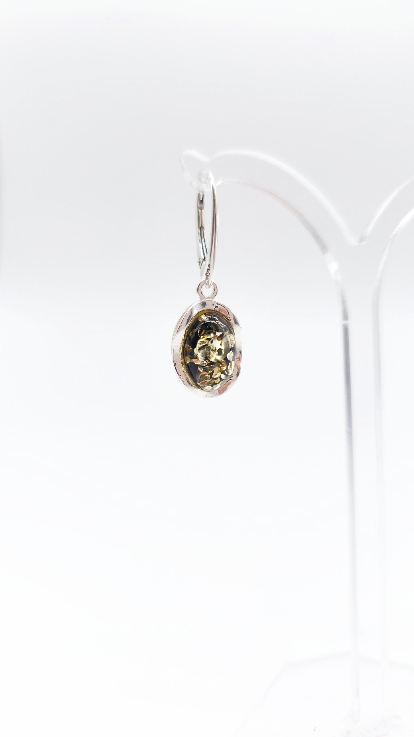 Amber earrings 925 silver for women
