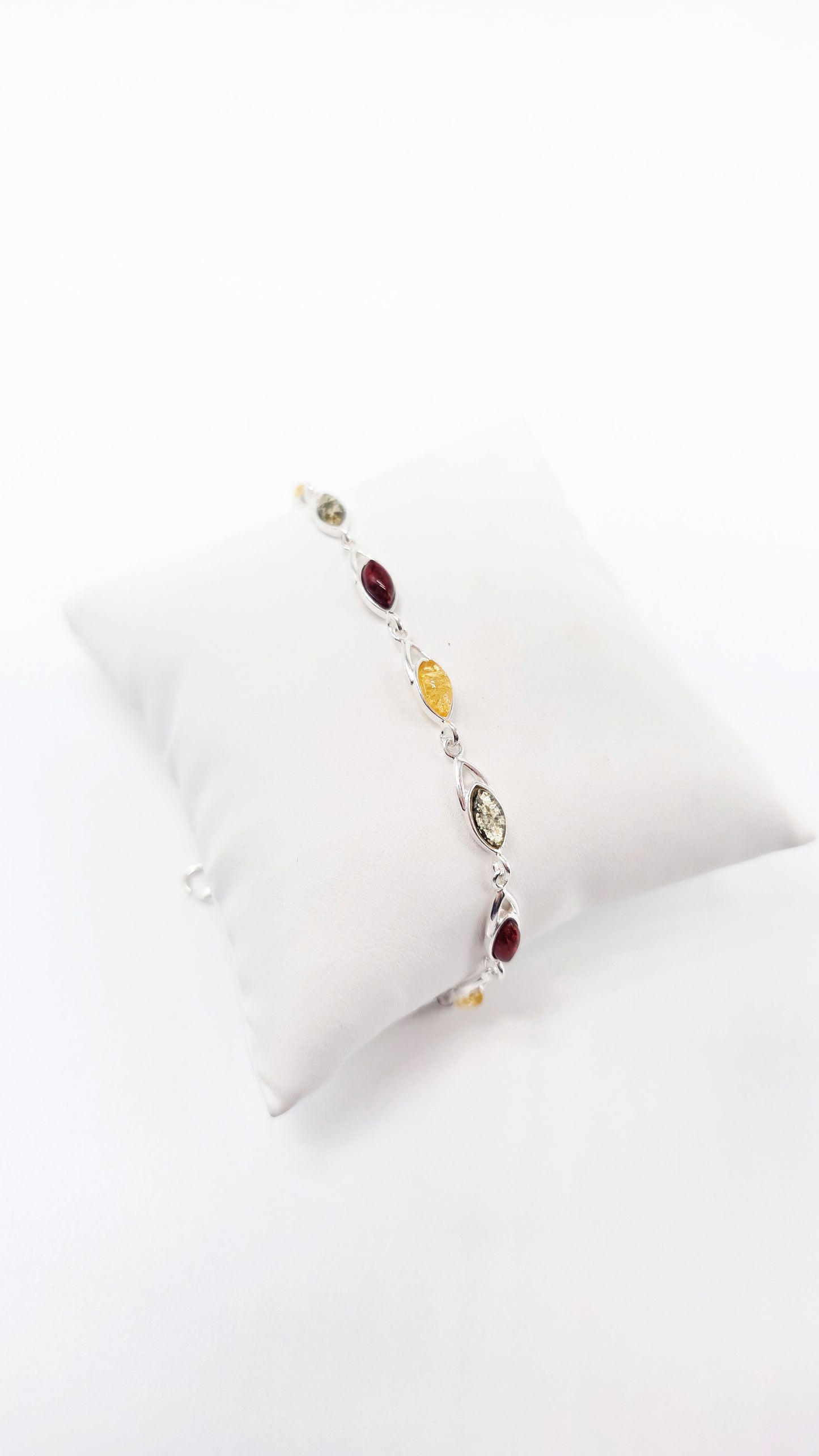 Silver bracelet natural amber – stylish jewelry for women