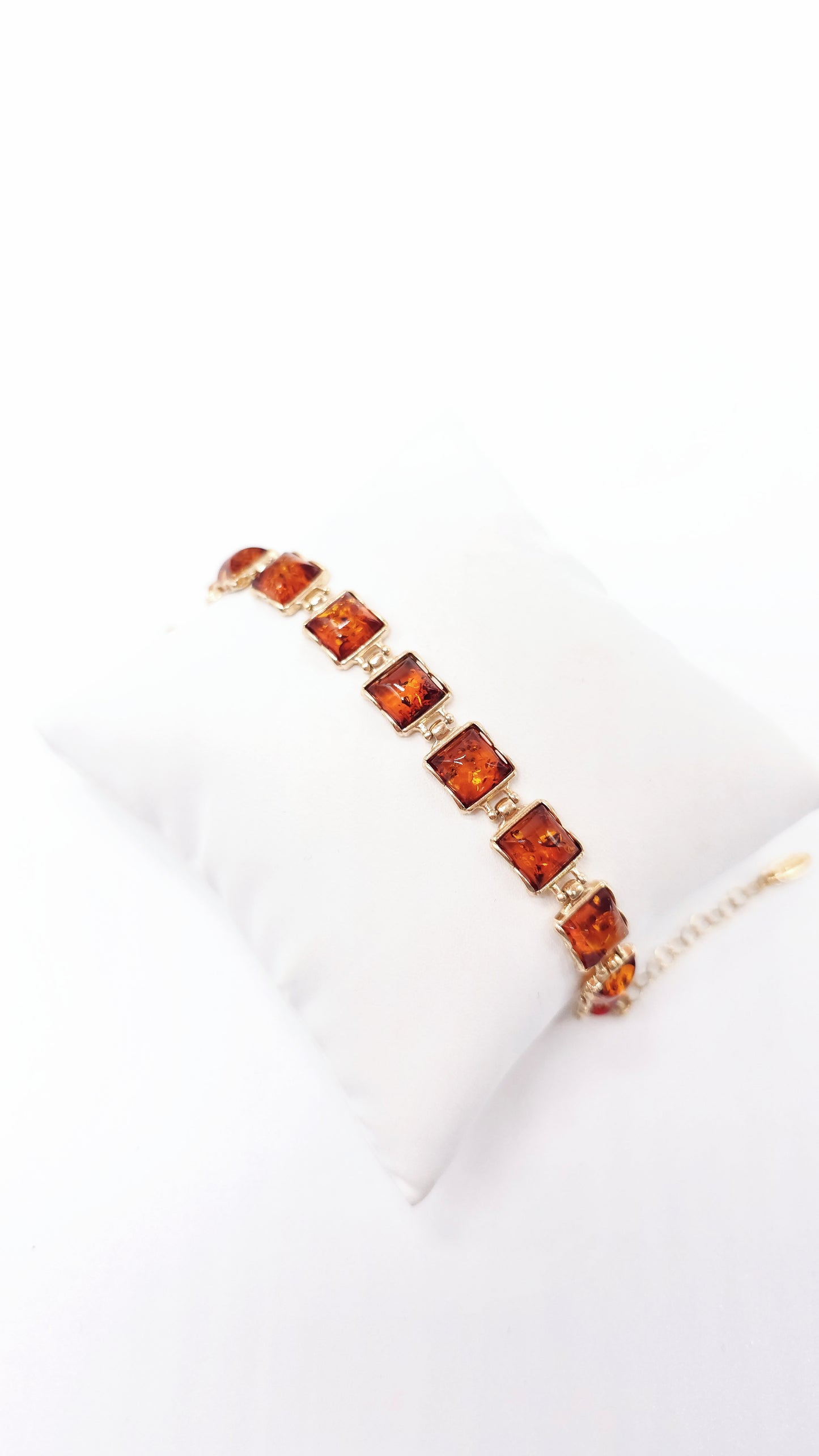 Amber bracelet for women – 24K gold-plated 925 silver