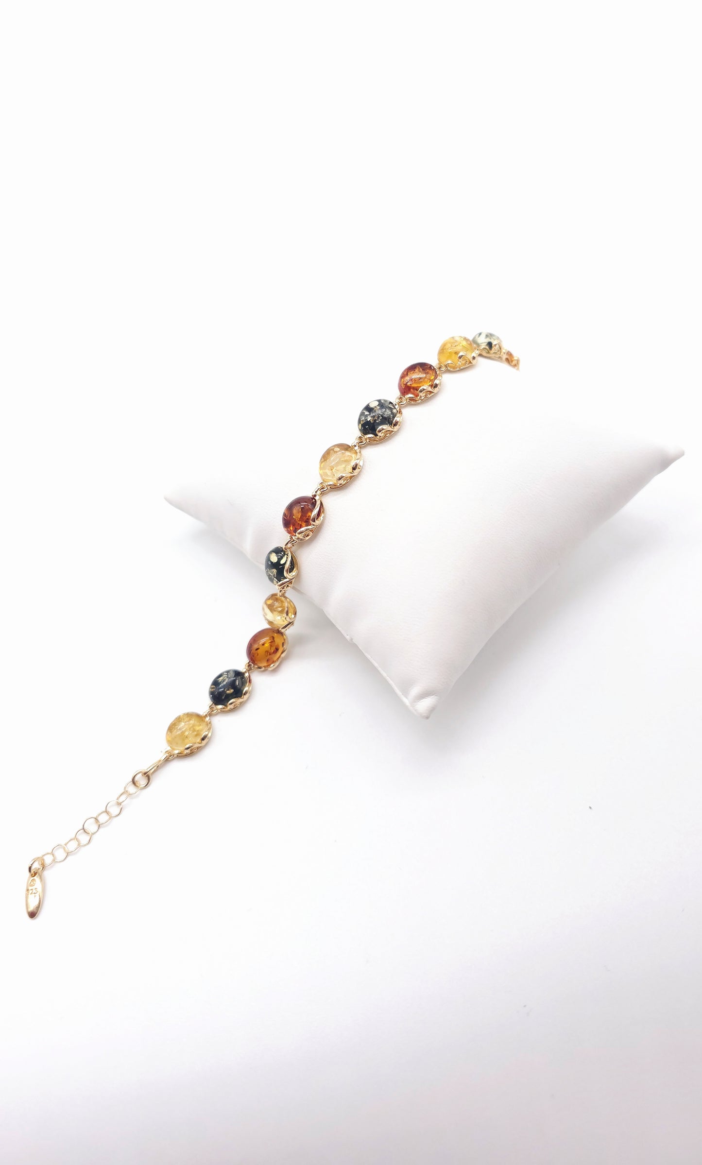 Damenarmband Bernstein – vergoldetes Sterlingsilber