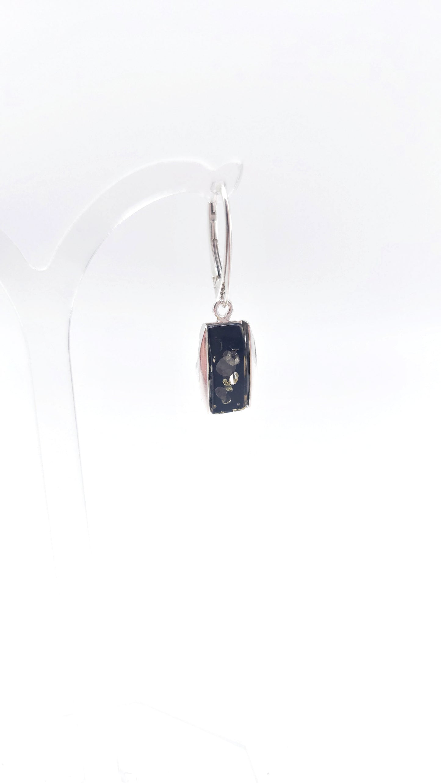Minimalist amber earrings 3 cm long
