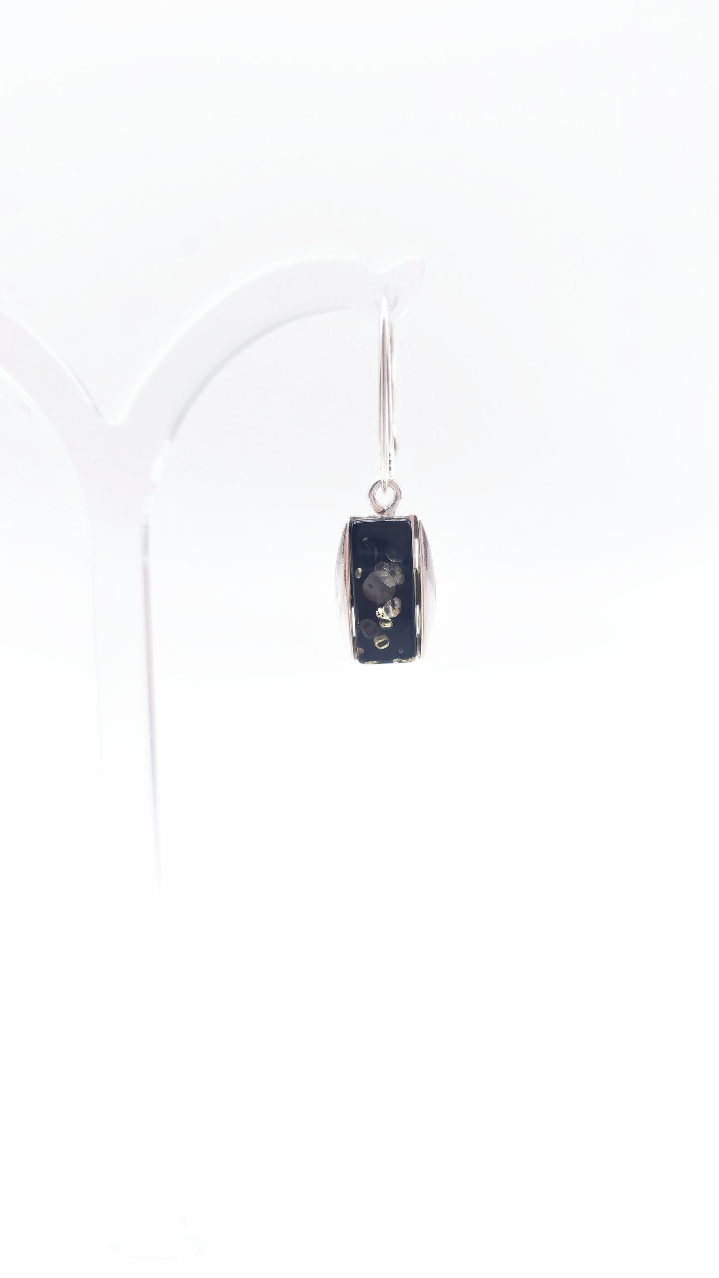 Minimalist amber earrings 3 cm long