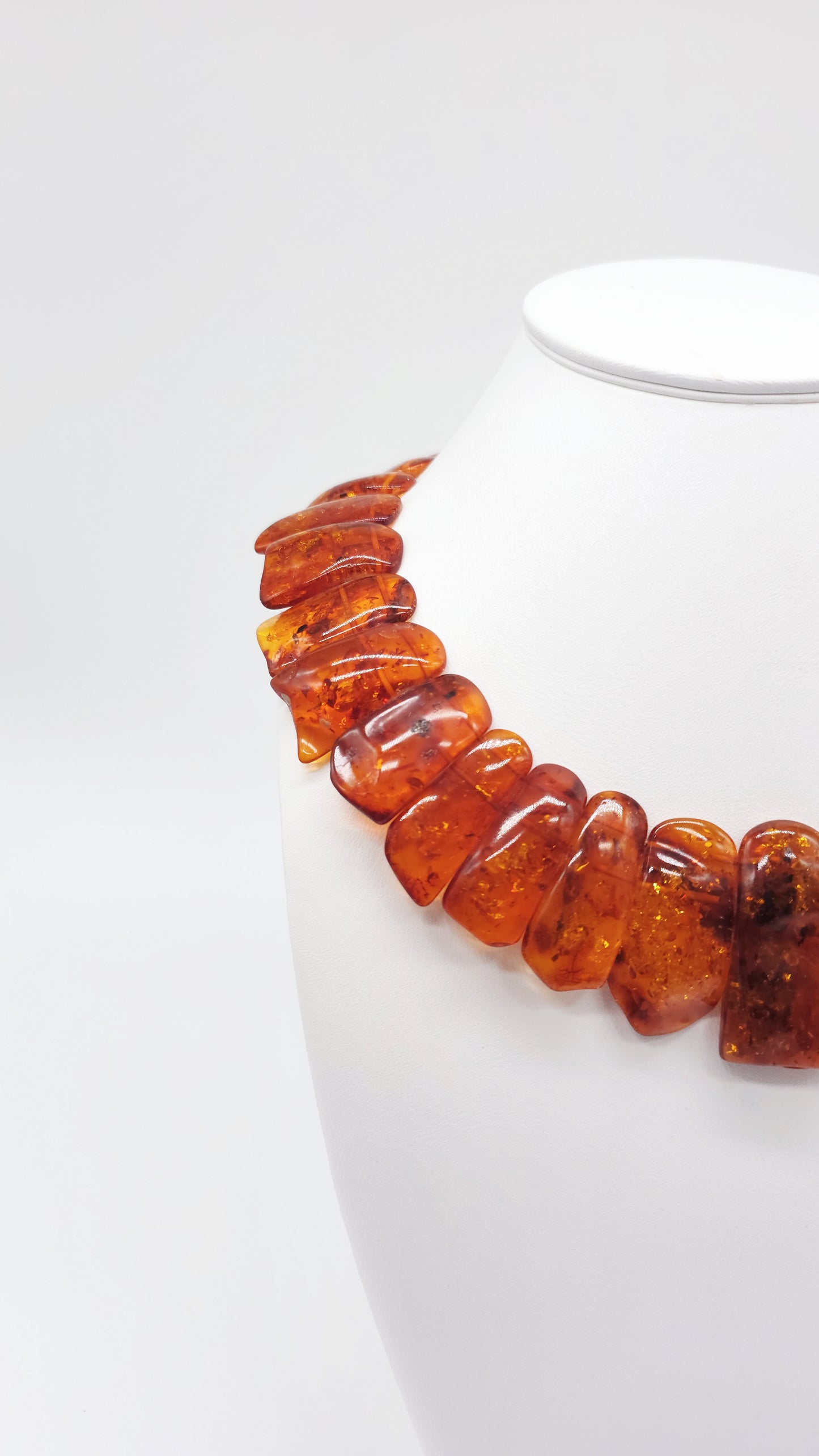 Statement-Collier mit Naturbernstein – 42 cm lang