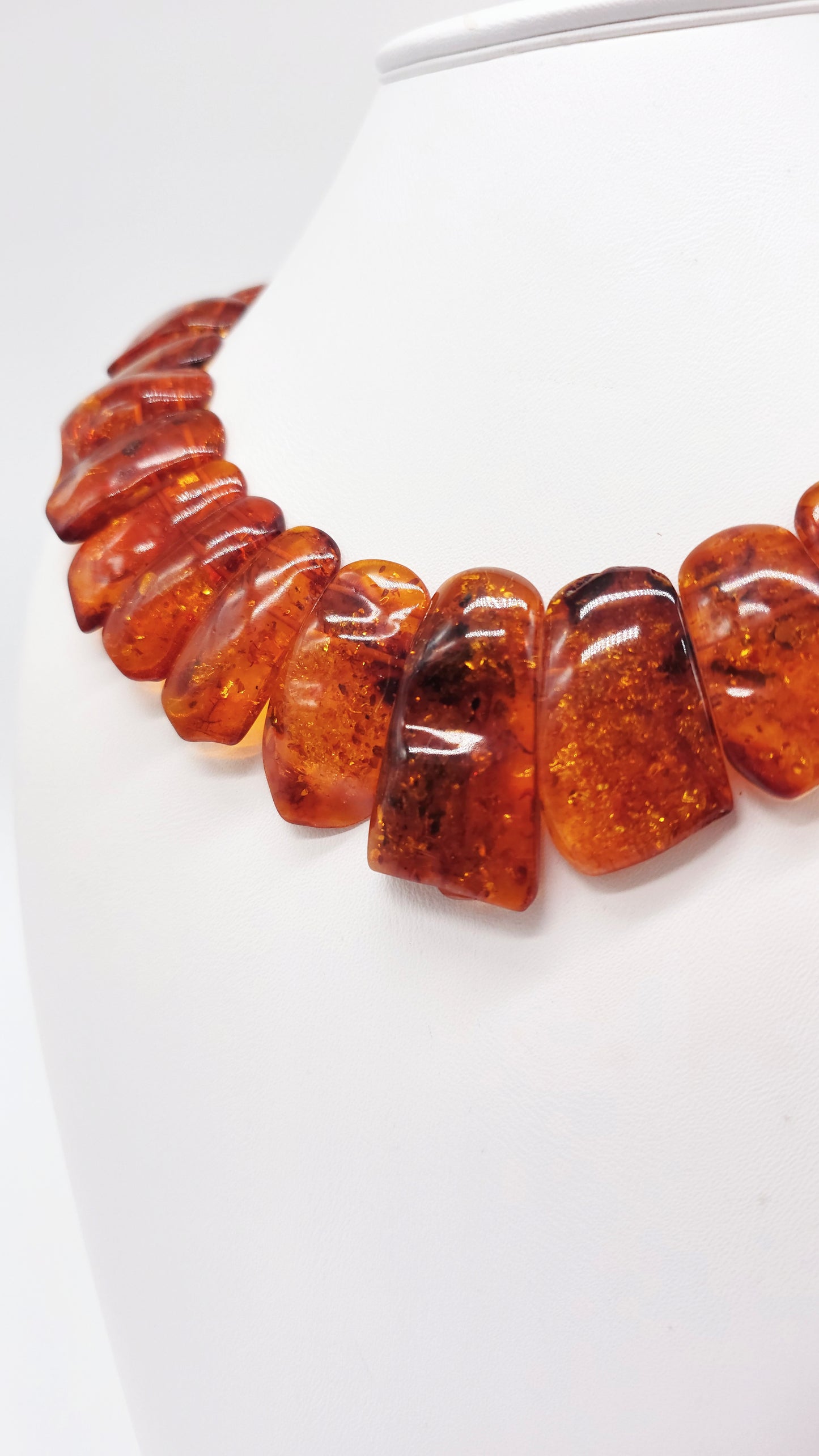 Statement-Collier mit Naturbernstein – 42 cm lang