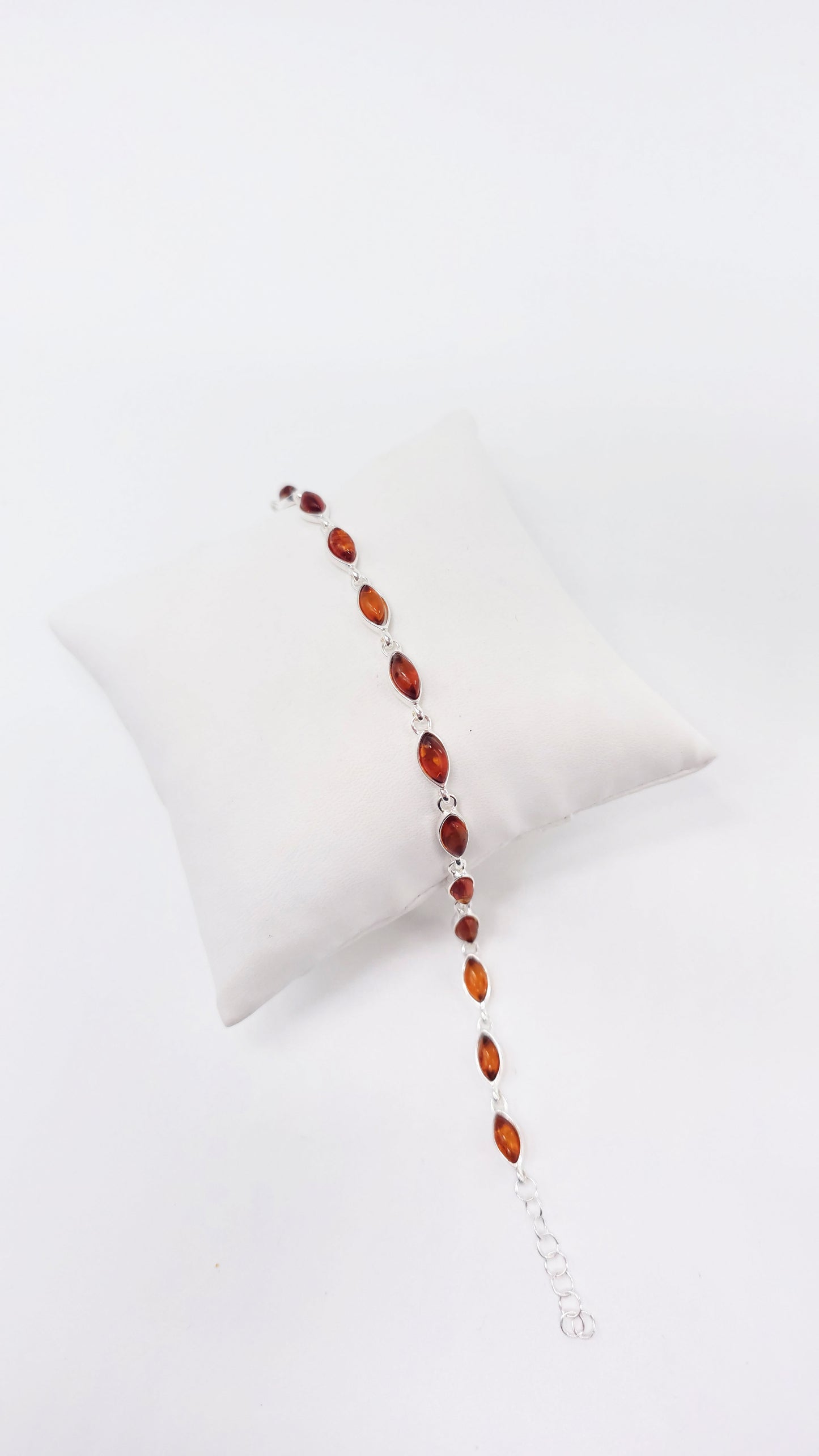 Armband mit tiefem Cognac-Bernstein – Silber