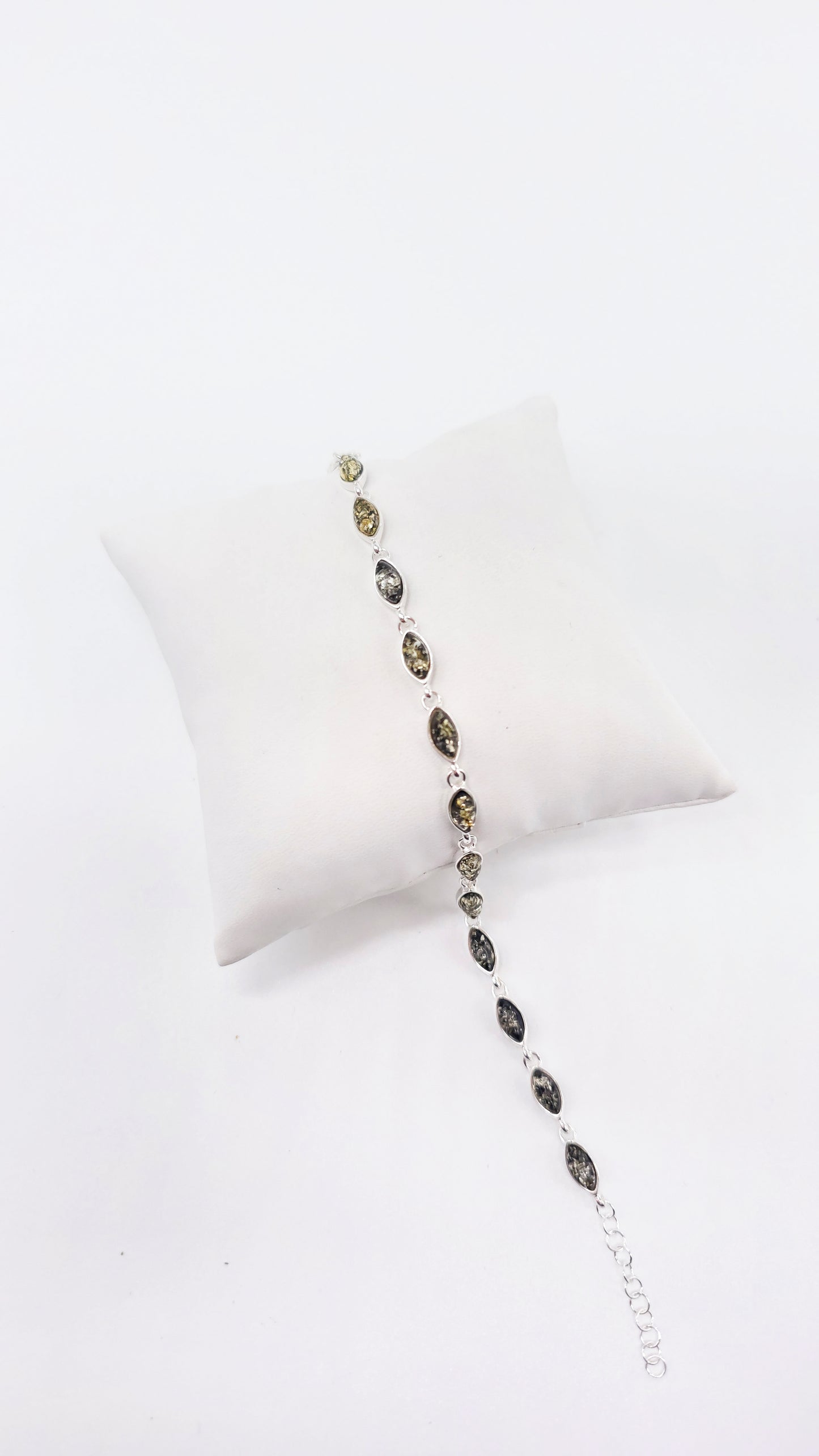 Armband mit tiefem Cognac-Bernstein – Silber