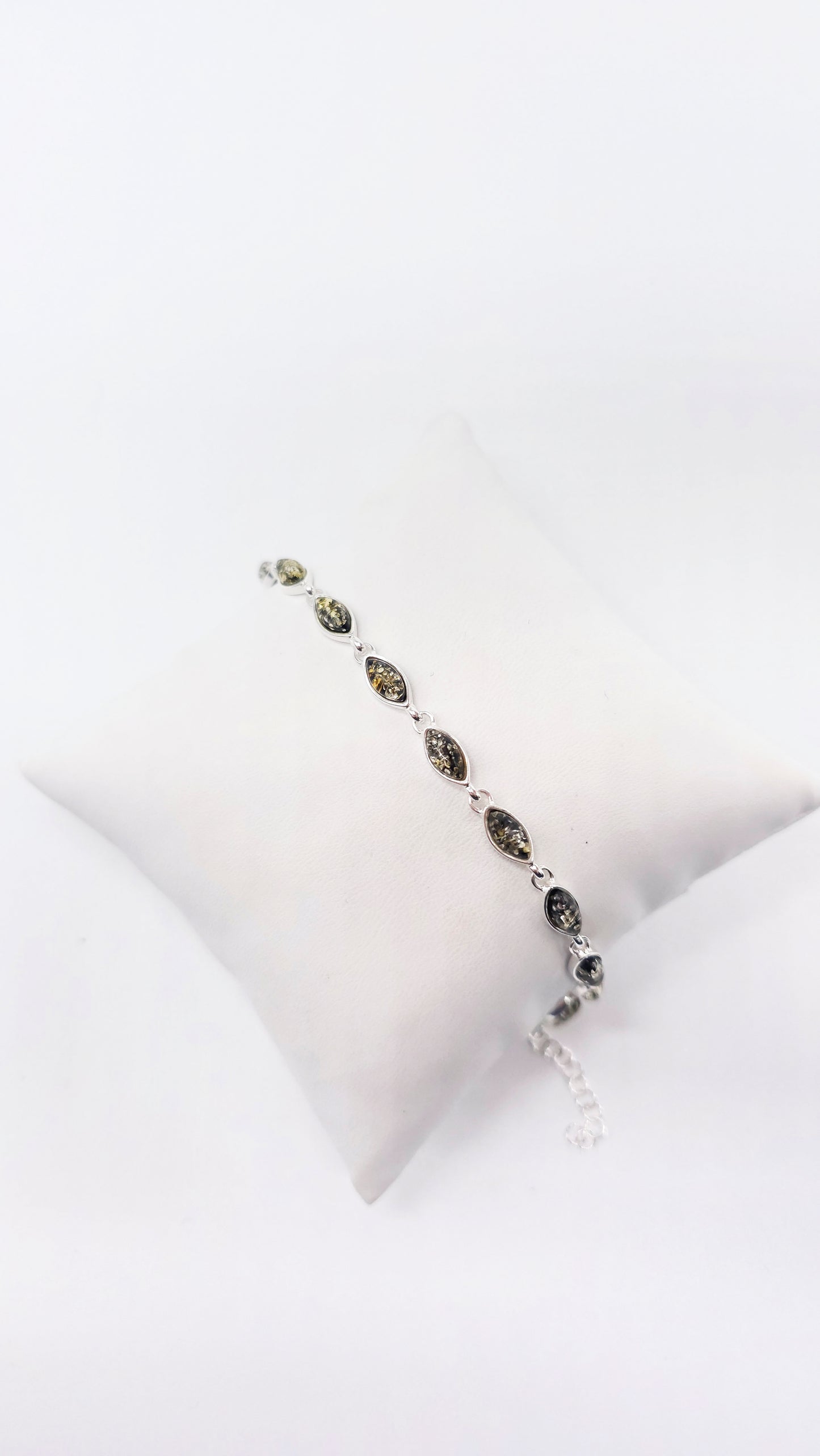 Armband mit tiefem Cognac-Bernstein – Silber