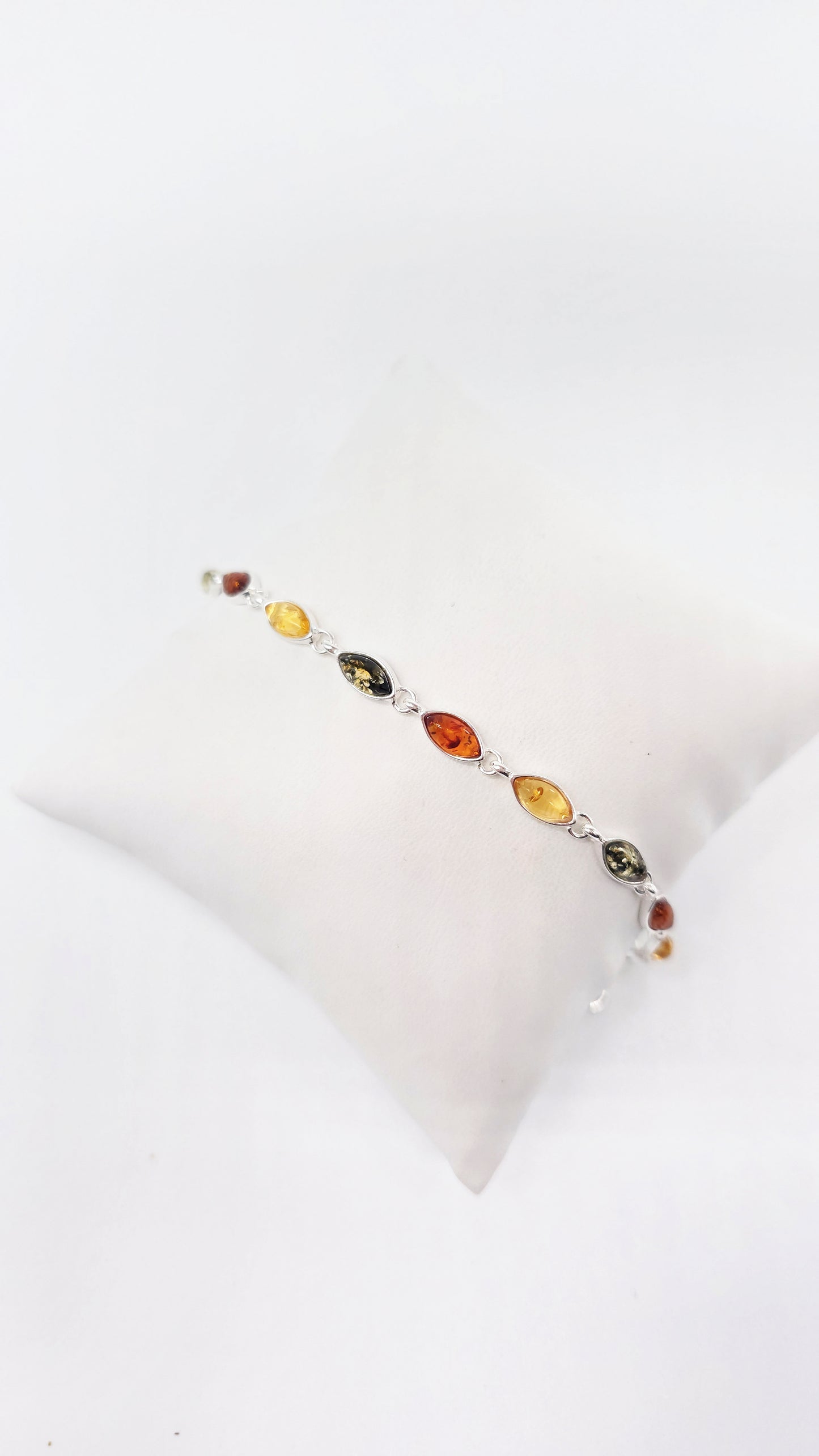 Armband mit tiefem Cognac-Bernstein – Silber