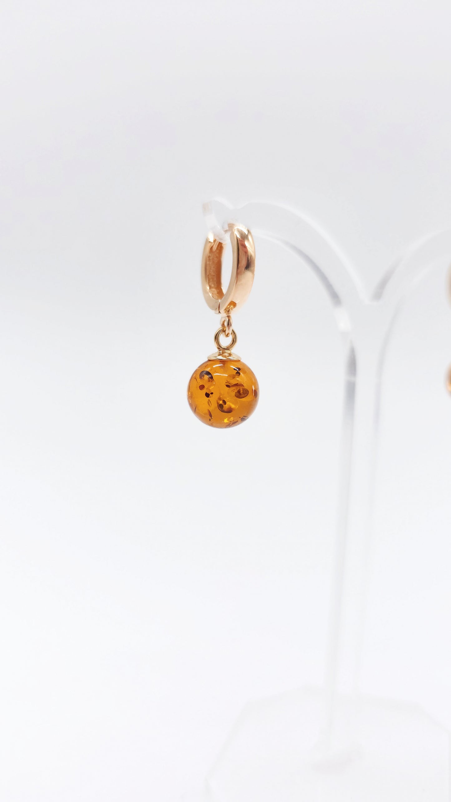 Filigrane Kugelohrringe mit Naturbernstein – Damen Schmuck
