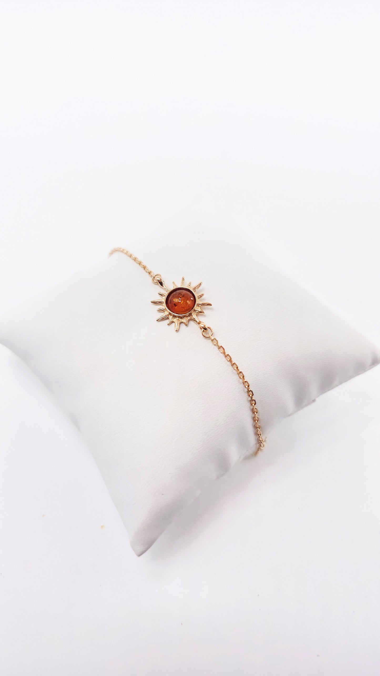 Sun bracelet gold-plated with amber