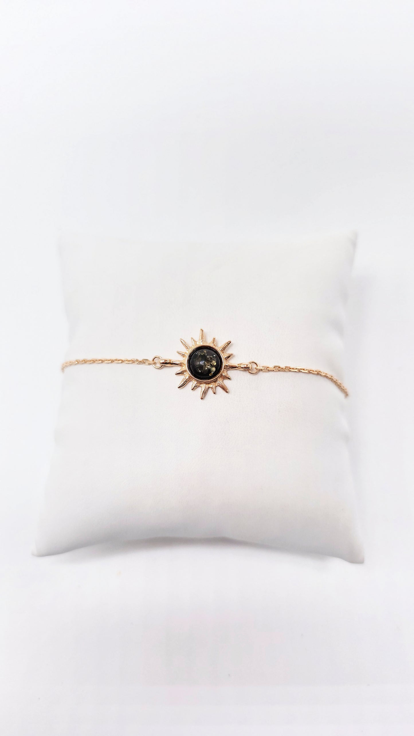 Sun bracelet gold-plated with amber