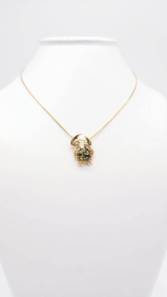Amber Jewelry Cancer – Natural Stone in Zodiac Design