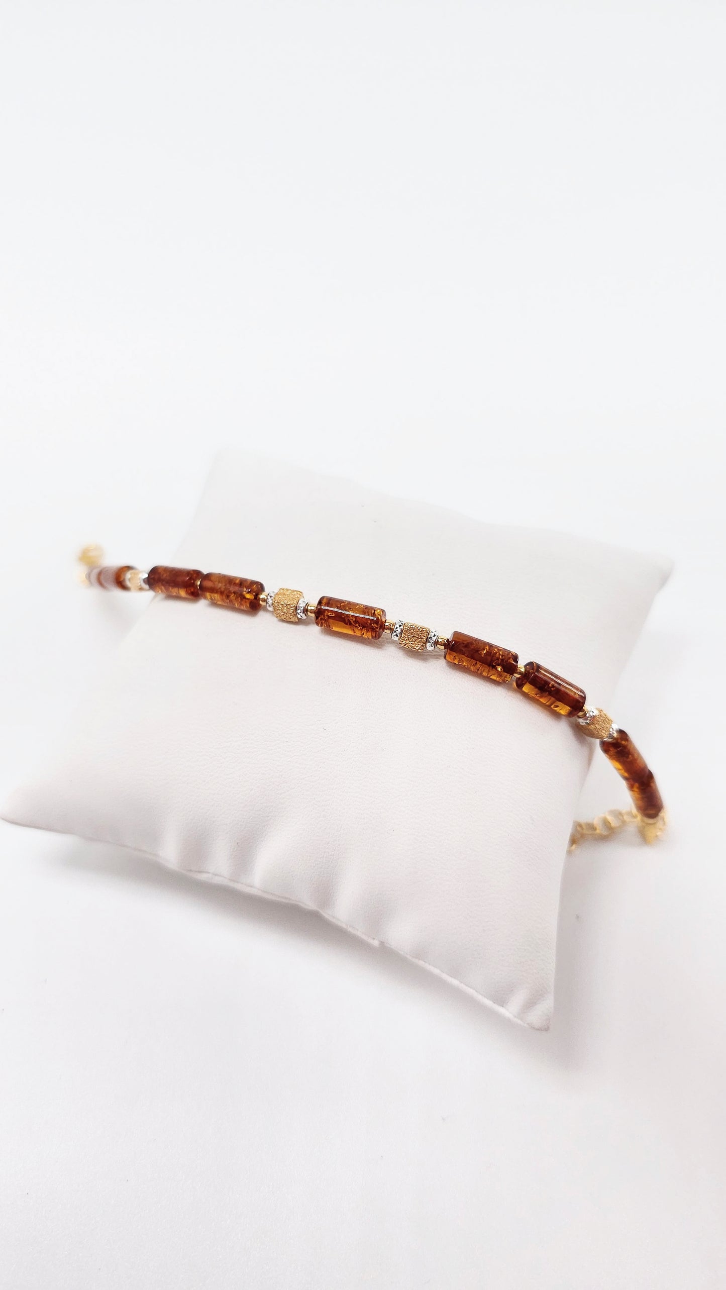24K vergoldetes Armband mit Naturbernstein