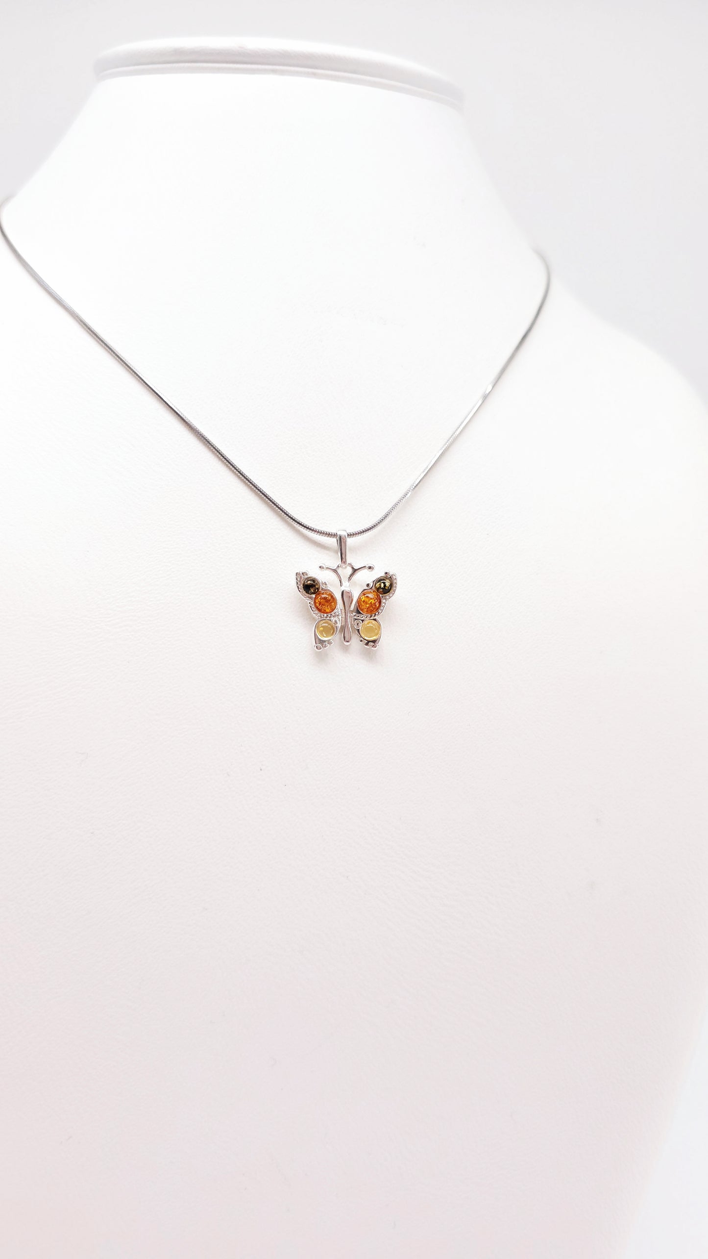 Schmetterling Anhänger Silber mit Bernstein