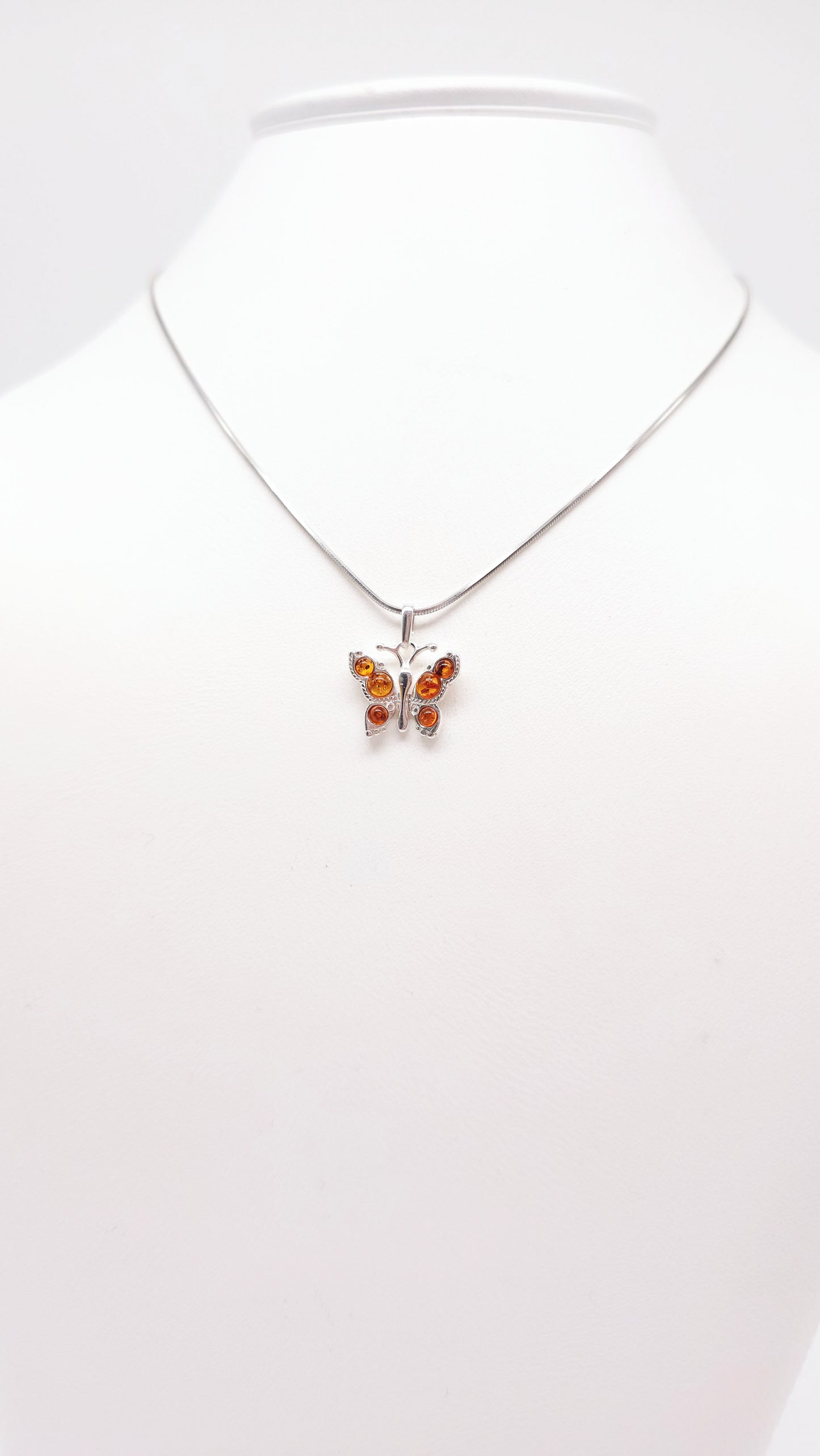 Schmetterling Anhänger Silber mit Bernstein