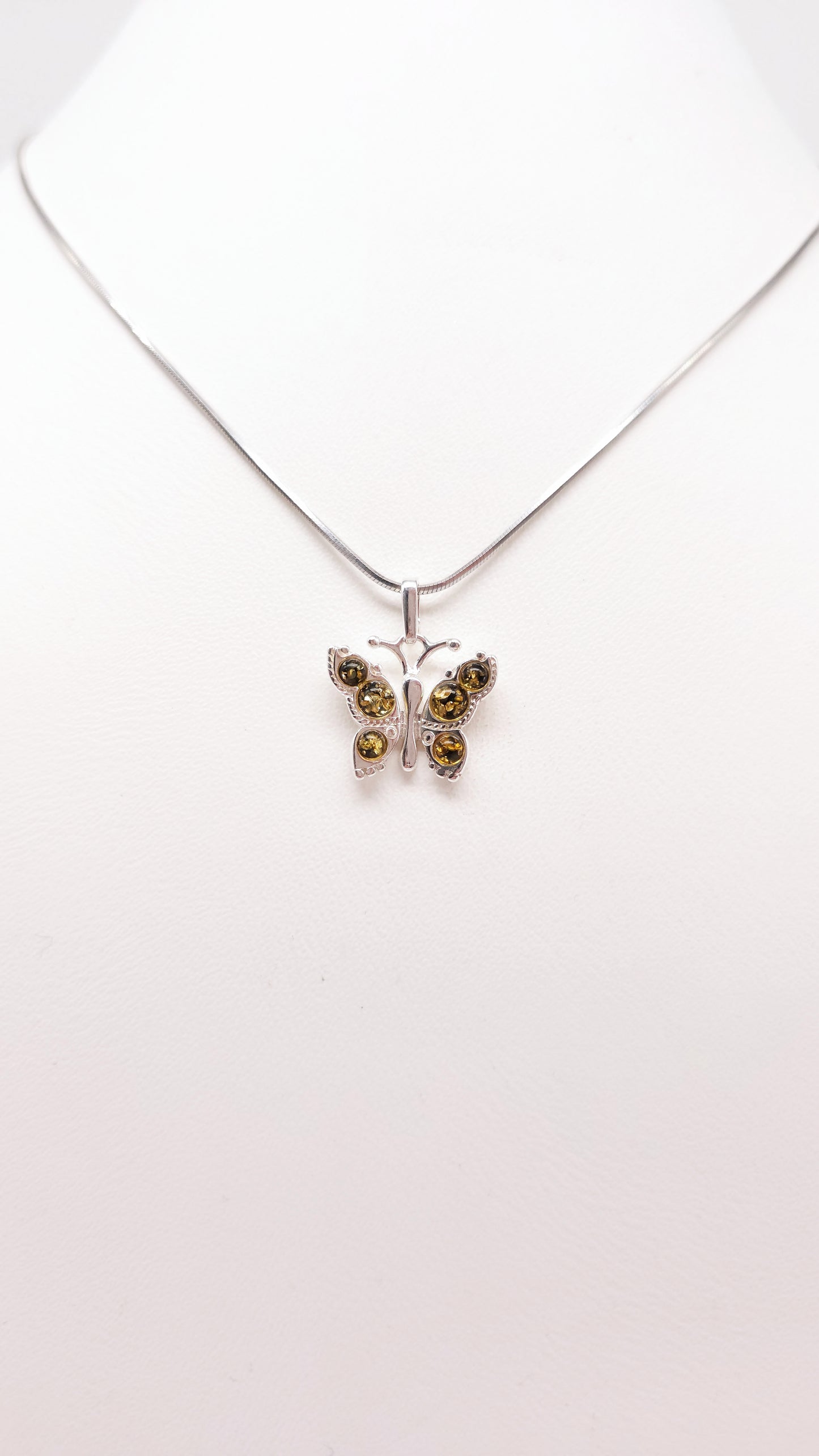 Schmetterling Anhänger Silber mit Bernstein