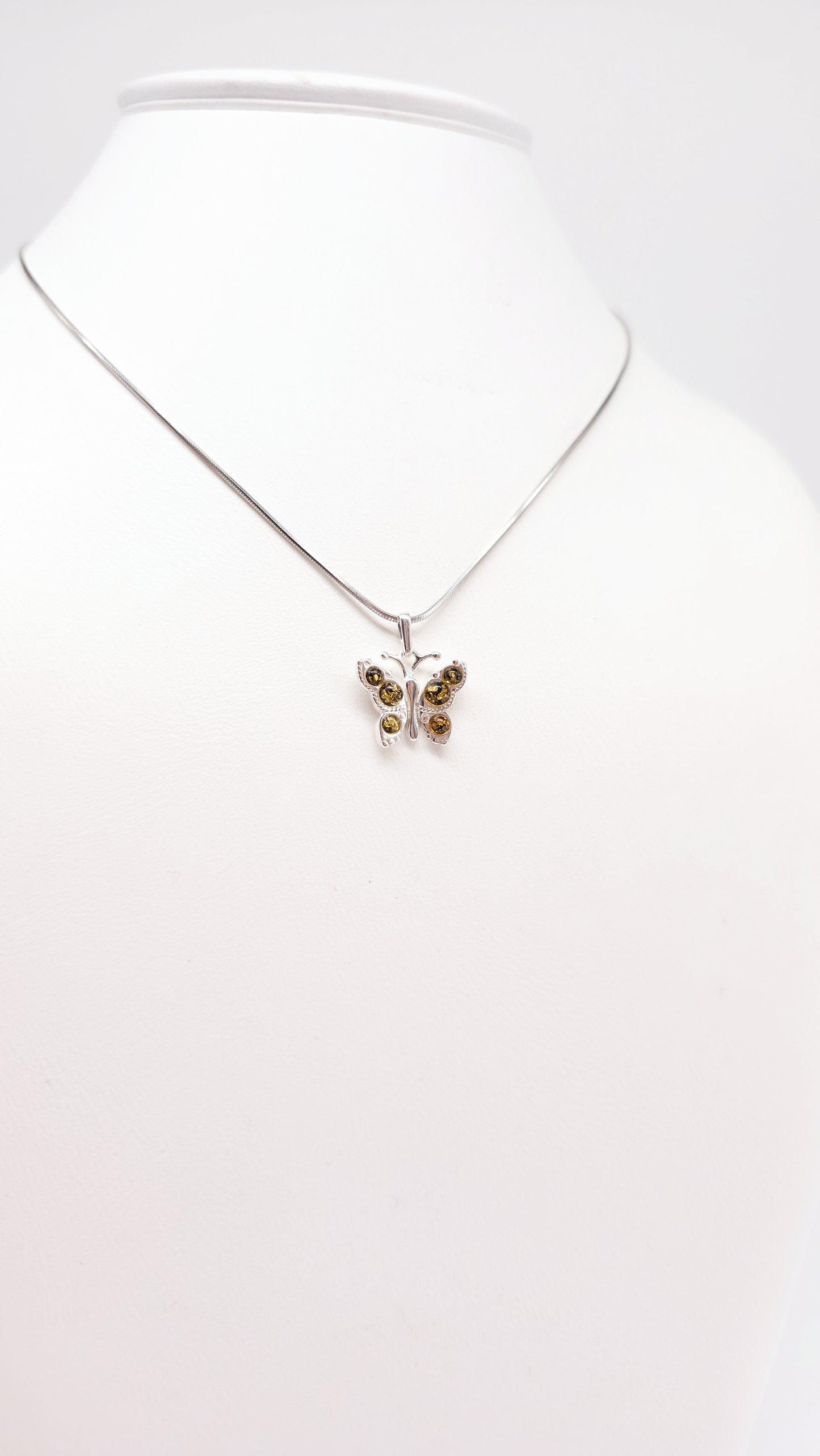 Schmetterling Anhänger Silber mit Bernstein