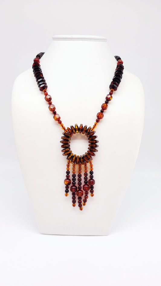 Designer necklace amber handmade