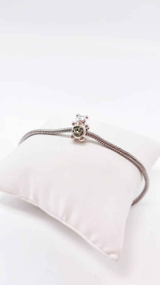 Charm Bär mit Bernstein – beidseitig tragbar