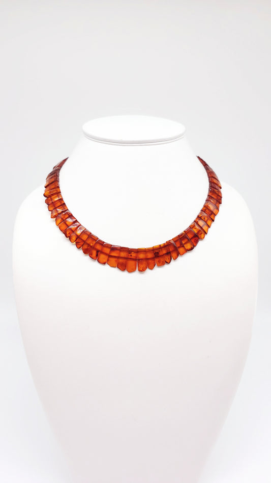 Handmade amber necklace 49 cm