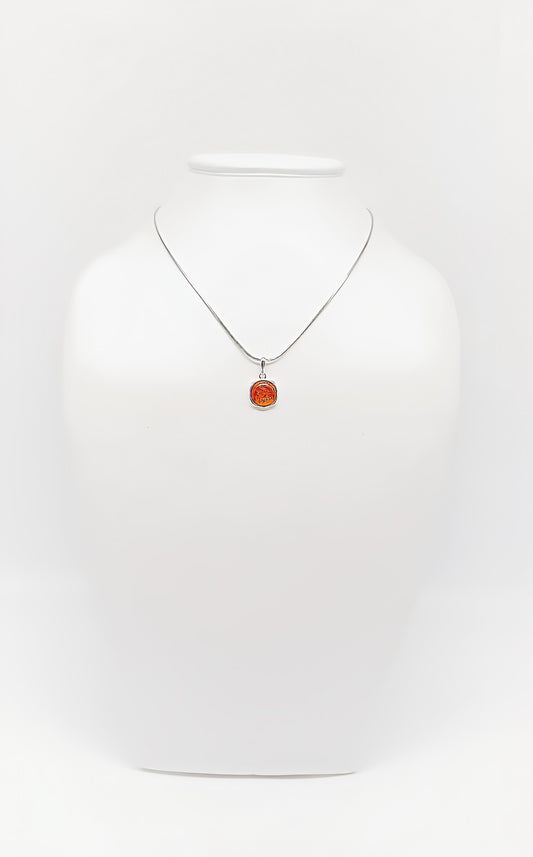 Simple shine: elegant amber pendant