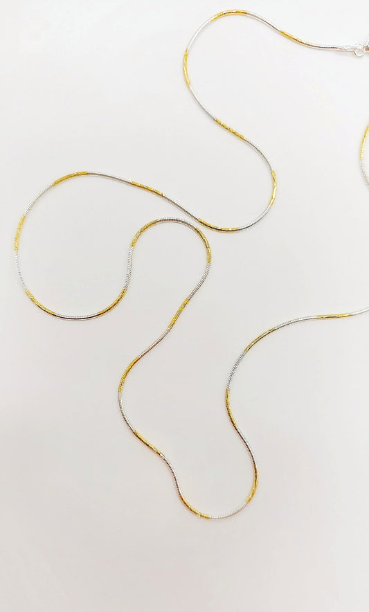 Stylish chain made of 925 sterling silver – Partially gold-plated for a unique look