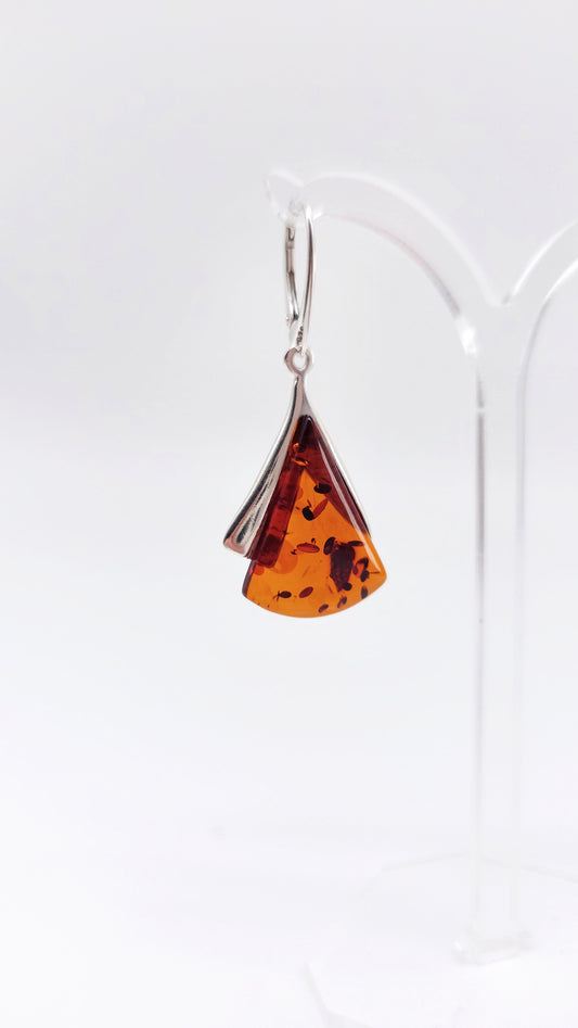 Amber earrings 4.5 cm – elegant look