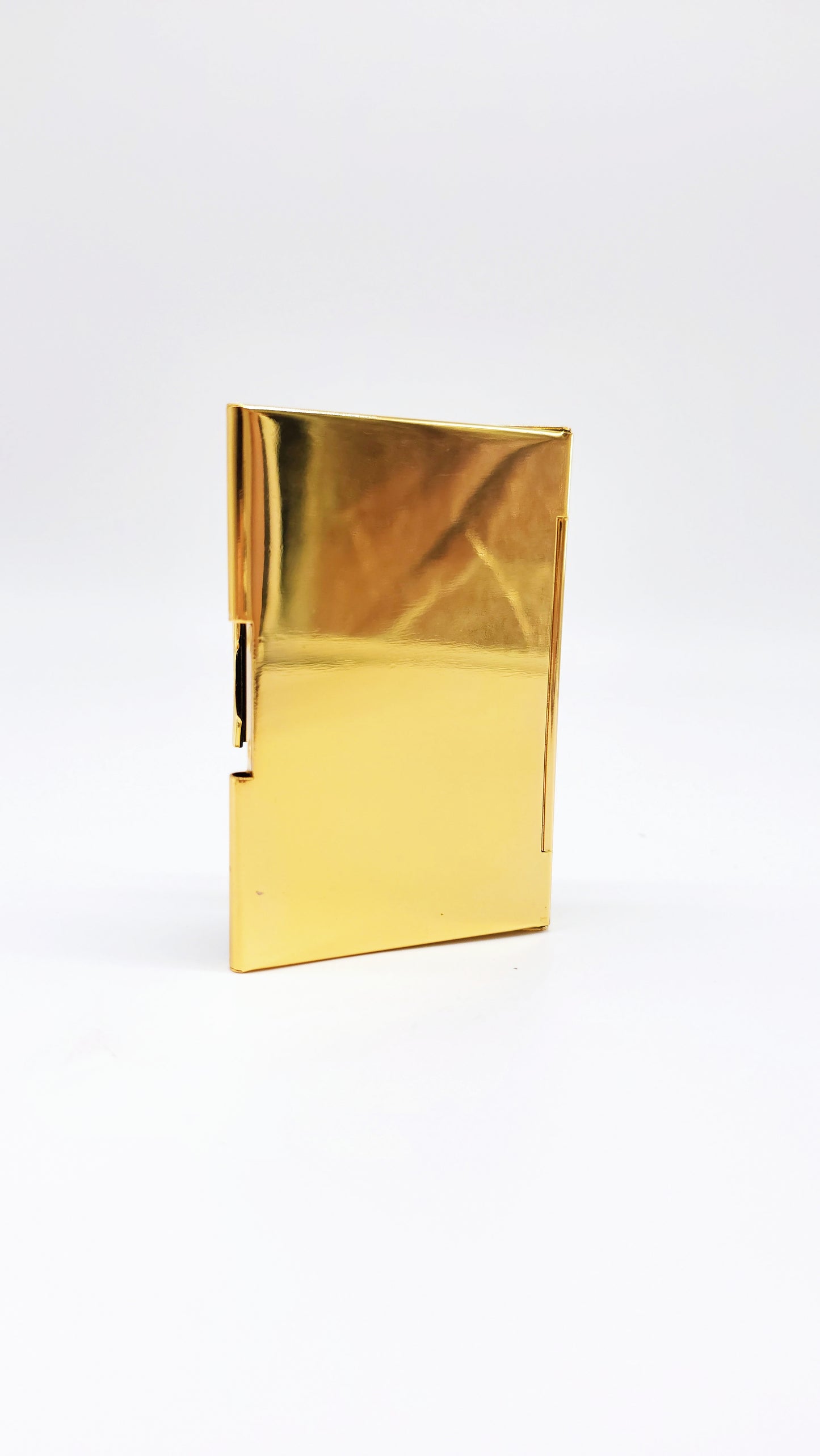 Goldfarbenes Edelstahl-Kartenetui mit Bernstein – Hochwertige Eleganz
