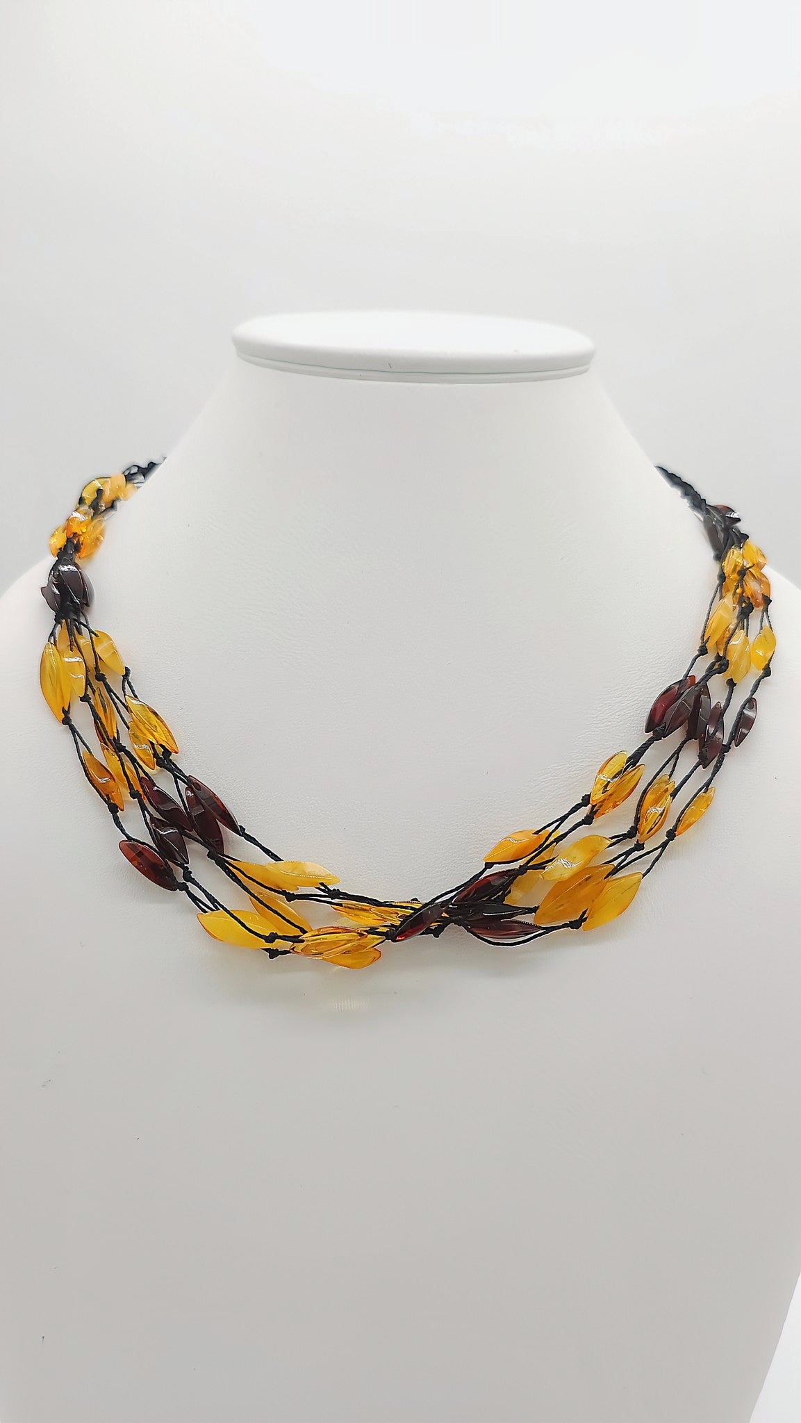 Nautical amber braided necklace
