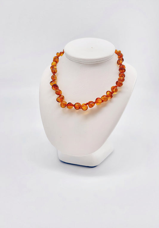 Amber Baby Necklace - Safe, Handmade, 30 cm