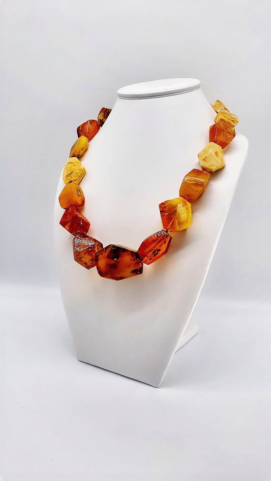 Unique amber splendor: handmade necklace