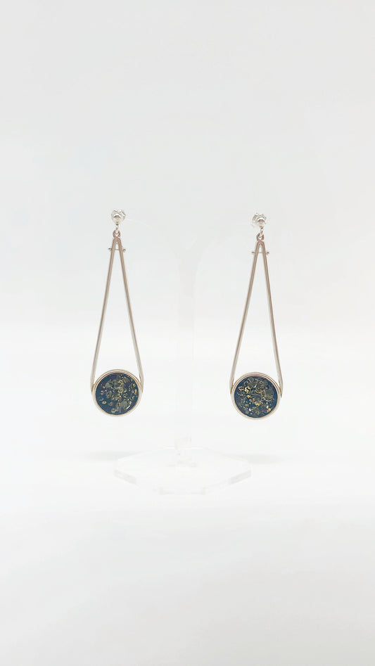 Green amber earrings in exclusive design